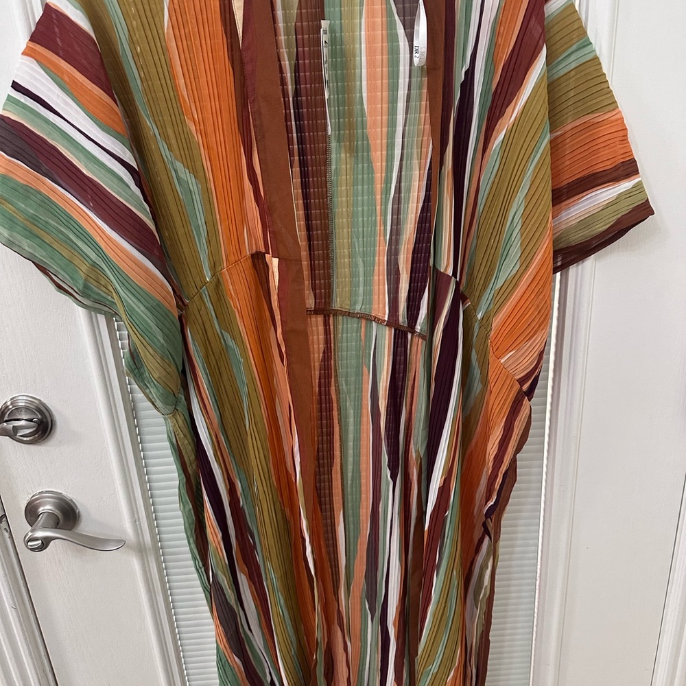 DR2 Multicolor Striped Maxi Cover Up